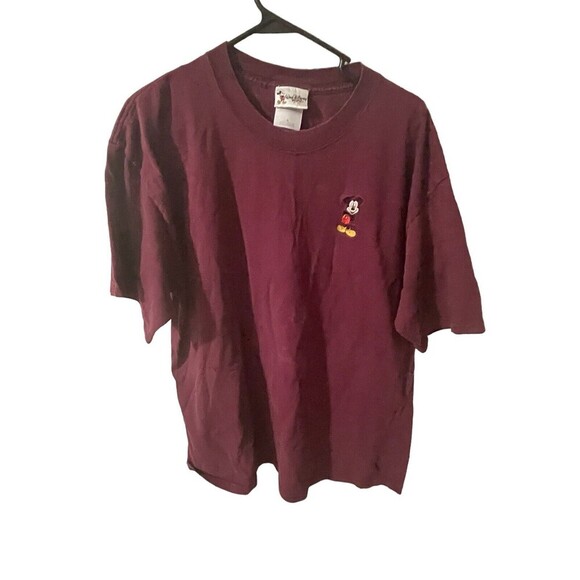 Vintage Walt Disney World Mickey Mouse Embroidered XL Shirt 90s Red - Picture 1 of 16